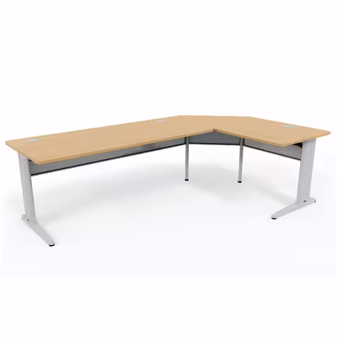 Bureau droit Corial - l. 180 x pr. 80 cm + angle 90° + retour l. 80 x pr. 80 cm