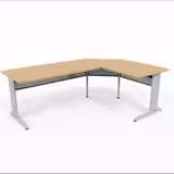 Bureau droit Corial - l. 140 x pr. 80 cm + angle 90° + retour l. 80 x pr. 80 cm