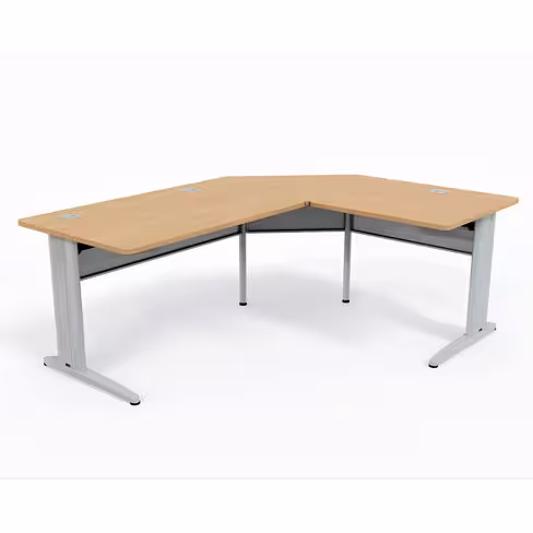 Bureau droit Corial - l. 120 x pr. 80 cm + angle 90° + retour l. 80 x pr. 80 cm