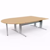 Ensemble 2 bureaux droits Corial - l. 180 x pr. 80 cm + convivialité demi-lune latérale