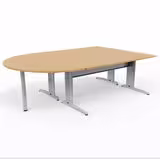 Ensemble 2 bureaux droits Corial - l. 160 x pr. 80 cm + convivialité demi-lune latérale