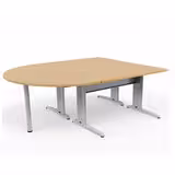 Ensemble 2 bureaux droits Corial - l. 120 x pr. 80 cm + convivialité demi-lune latérale