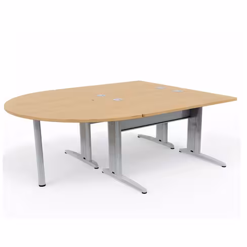 Ensemble 2 bureaux droits Corial - l. 120 x pr. 80 cm + convivialité demi-lune latérale