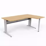Bureau compact 90° asymétrique Corial - l. 180 x l. 120 x pr. 80-60 cm