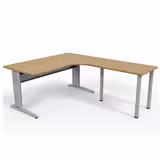 Bureau compact 90° asymétrique Corial - l. 160 x l. 120 x pr. 80-60 cm + retour l. 80 x pr. 60 cm