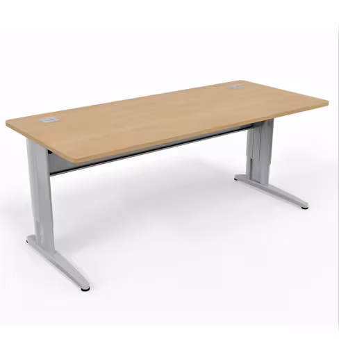 Bureau droit Corial - l. 180 x pr. 80 cm - piétement réglable en hauteur