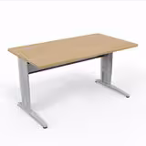 Bureau droit Corial - l. 140 x pr. 80 cm - piétement réglable en hauteur