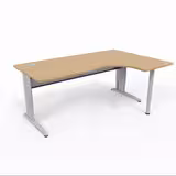 Bureau compact 90° asymétrique Corial - l. 180 x l. 120 x pr. 80-60 cm -piétement réglable en hauteur