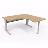 Bureau compact 90° symétrique Corial - l. 160 x pr. 80 cm - piétement réglable en hauteur