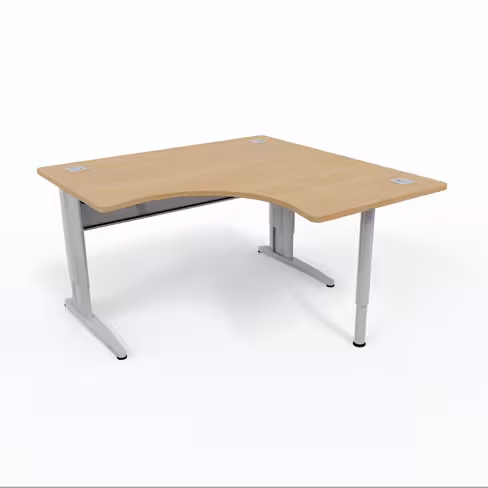 Bureau compact 90° symétrique Corial - l. 140 x pr. 80 cm - piétement réglable en hauteur