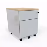 Caisson mobile Corial - 1 tiroir plat + 1 tiroir dossiers suspendus - avec coiffe