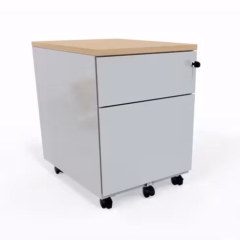 Caisson mobile Corial - 1 tiroir plat + 1 tiroir dossiers suspendus - avec coiffe