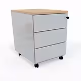 Caisson mobile Corial - 3 tiroirs plats - avec coiffe