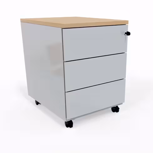 Caisson mobile Corial - 3 tiroirs plats - avec coiffe