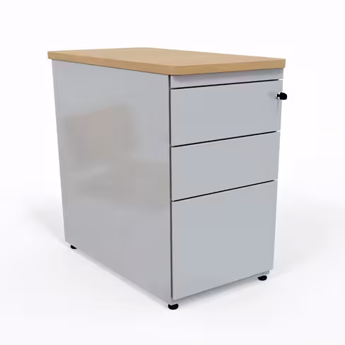 Caisson hauteur bureau Corial - 2 tiroirs plats + 1 tiroir dossiers suspendus - pr. 80 cm