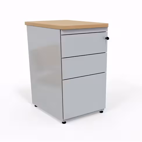 Caisson hauteur bureau Corial - 2 tiroirs plats + 1 tiroir dossiers suspendus - pr. 60 cm