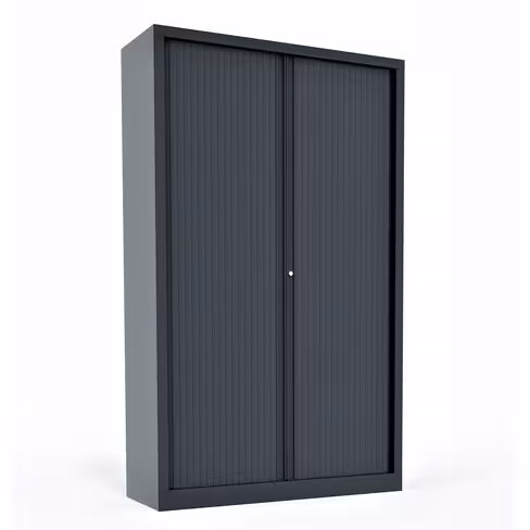 Armoire métallique Corial - h. 198 x l. 120 cm - 4 tablettes - unicolore - fermeture rideaux