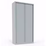 Armoire métallique Corial - h. 198 x l. 100 cm - 4 tablettes - unicolore - fermeture rideaux