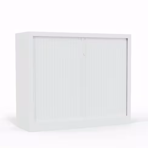 Armoire métallique Corial - h. 100 x l. 120 cm - 2 tablettes - unicolore - fermeture rideaux