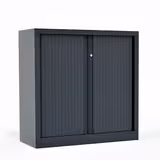 Armoire métallique Corial - h. 100 x l. 100 cm - 2 tablettes - unicolore - fermeture rideaux