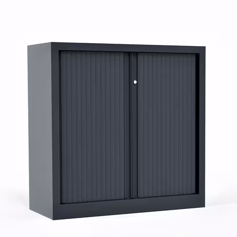 Armoire métallique Corial - h. 100 x l. 100 cm - 2 tablettes - unicolore - fermeture rideaux