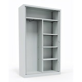 Vestiaire métallique Corial - h. 198 x l. 120 cm - demi-penderie unicolore - fermeture rideaux