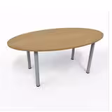 Table de réunion élliptique 6 places Corial - 4 pieds - l. 180 x pr. 100 cm