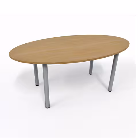 Table de réunion élliptique 6 places Corial - 4 pieds - l. 180 x pr. 100 cm