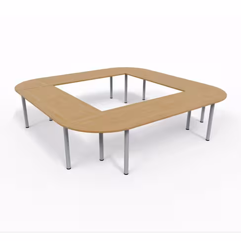 Table de réunion carrée 12 places Corial - l. 312 x pr. 312 cm - 12 pieds