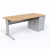 Bureau droit Corial - l. 180 x pr. 80 cm - avec caisson porteur - délai court