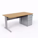 Bureau droit Corial - l. 160 x pr. 80 cm - avec caisson porteur - délai court