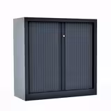 Armoire métallique Corial - h. 100 x l. 100 cm - 2 tablettes - unicolore - fermeture rideaux - délai court