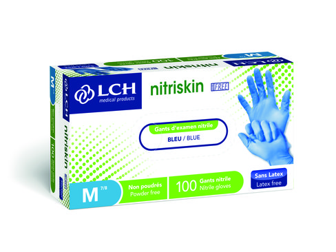 Gant nitrile bleu NITRISKIN évolution non poudré taille S x 10x100
