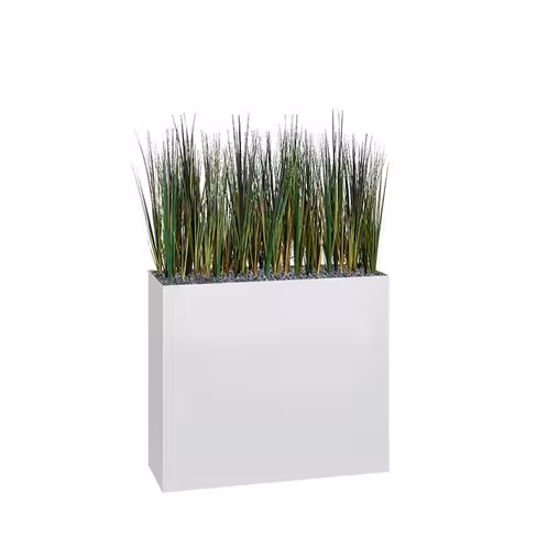 Jardinière haute métallique Ferro - l. 80 x h. 74 cm - avec herbe