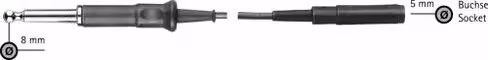 Cable monop. 8 mm valleyl. douille 5 mm
