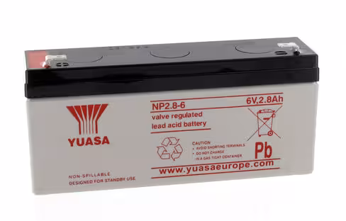 Batterie au plomb Yuasa - 6 v 2,8 Ah - 134x34x64mm - NP2.8-6 - 1 unité
