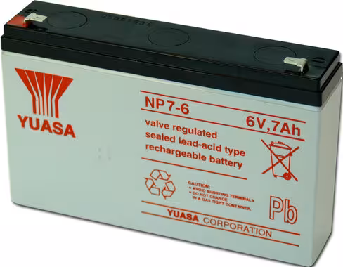 Batterie au plomb Yuasa - 6 v 7 Ah - 151x34x98mm - NP7-6 - 1 unité