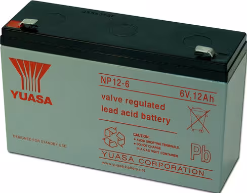 Batterie au plomb Yuasa - 6 v 12 Ah- 150x50x98mm - NP12-6 - 1 unité