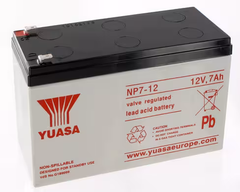 Batterie au plomb Yuasa - 12 v 7 Ah - 151x65x98mm - NP7-12 - 1 unité
