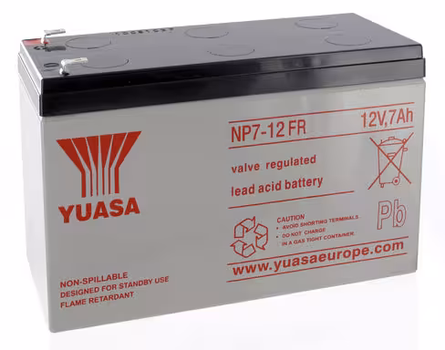 Batterie au plomb Yuasa - 12 v 7 Ah - Flamme Retardante - 151x65x98mm - NP7-12FR - 1 unité