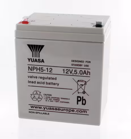 Batterie au plomb Yuasa - 12 v 5 Ah High Rate - 90x70x106mm - NPH5-12 - 1 unité
