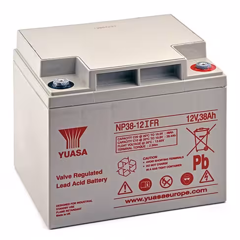 Batterie au plomb Yuasa - 12 v 38 Ah - Flamme Retardante - 197x165x170mm - NP38-12IFR - 1 unité