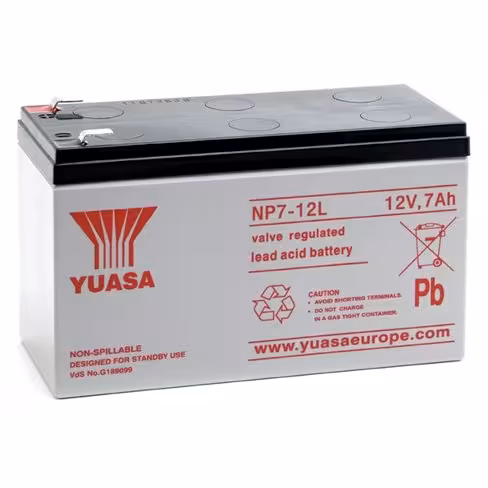 Batterie au plomb Yuasa - 12 v 7 Ah Longlife - 151x65x98mm - NP7-12L - 1 unité