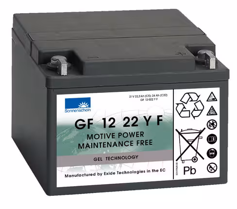 Batterie plomb gel Semi-traction - Exide - 12 v 24 Ah - 176x167x126mm - GF12022YF - 1 unité