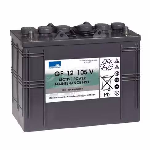 Batterie plomb gel Semi-traction - Exide - 12 v 120 Ah - 345x172x283mm - GF12105V - 1 unité