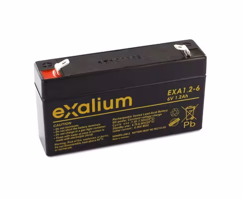 Batterie compatible - Exalium - 6 v 1,2 Ah - 97x25x57mm - 1 unité
