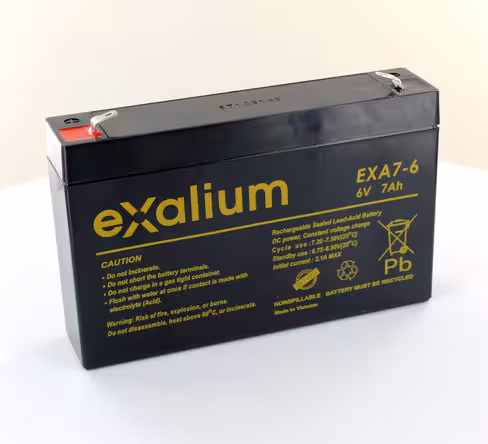 Batterie plomb - Exalium - 6 v 7 Ah - 151x34x94 mm - 1 unité
