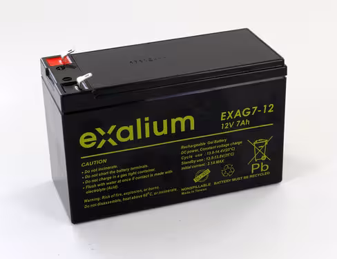 Batterie plomb gel - Exalium - 12 v 7 Ah - 151x65x94 mm - 1 unité