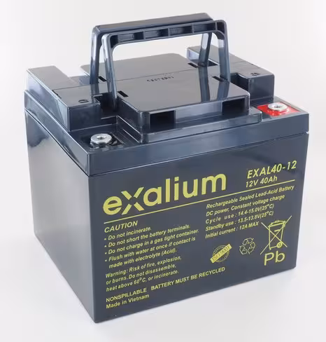 Batterie plomb - Exalium - 12 v 40 Ah - Longlife - 198x166x171 mm - 1 unité