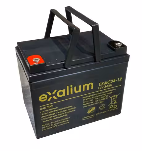 Batterie plomb cyclique - Exalium - 12 v 34 Ah - 196x130x169 mm - 1 unité